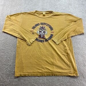 Tipsy‎ Island Outfitters Shirt Mens XL Yellow Tiki Graphic Long Sleeve Alabama